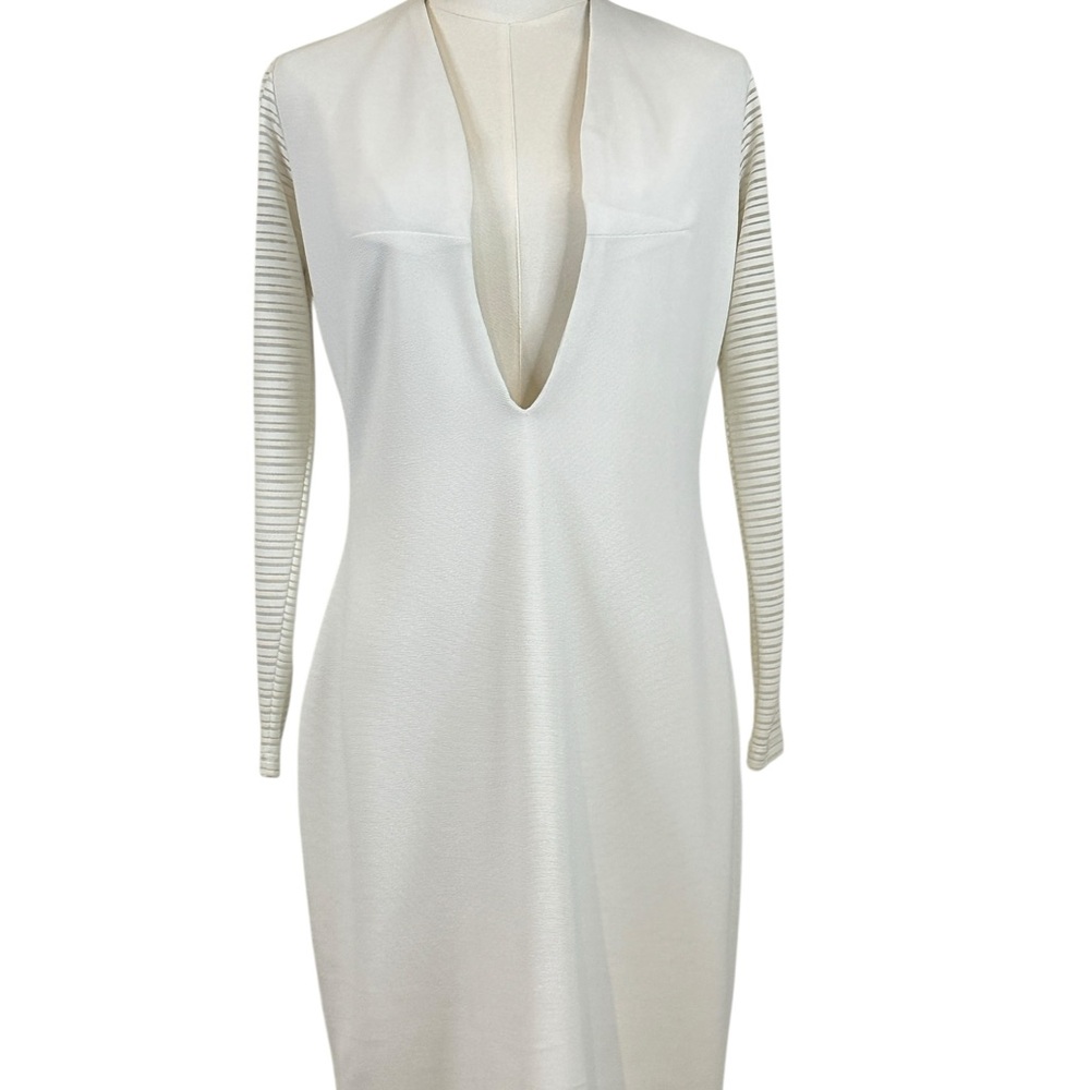 AQ/AQ Belle Mini White Long Sleeve Dress – Size US 8 / UK 12 - Picture 3 of 12